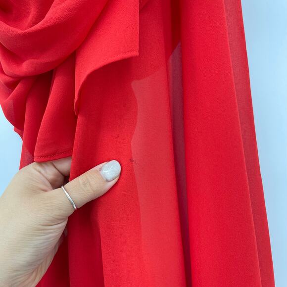 NBD | NWT Christian Gown in Red Asymmetrical Corset Maxi Dress S - Picture 9 of 16